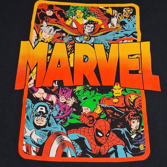 Marvel Universe Group Black Graphic Short Sleeve Pullover T-Shirt Men's Size 3XL - Picture 3 of 7